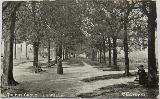 Vintage Postcard of Queen's Grove Tunbridge Wells 1908