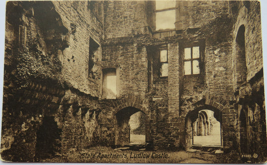 Vintage Postcard of State Departments, Ludlow Castle