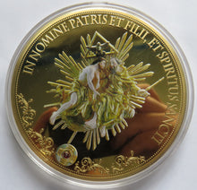 Load image into Gallery viewer, Large 100mm Gold Plated Commemorative Coin Father, Son, Holy Spirit
