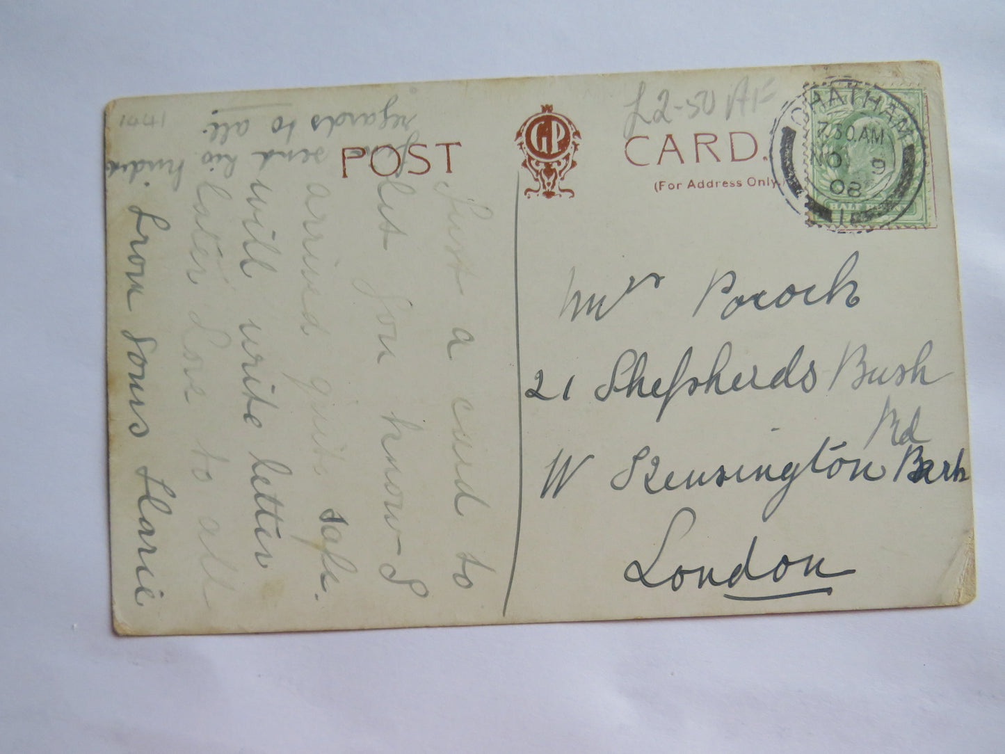 Vintage Warship Postcard of H.M.S / HMS Achilles 1908