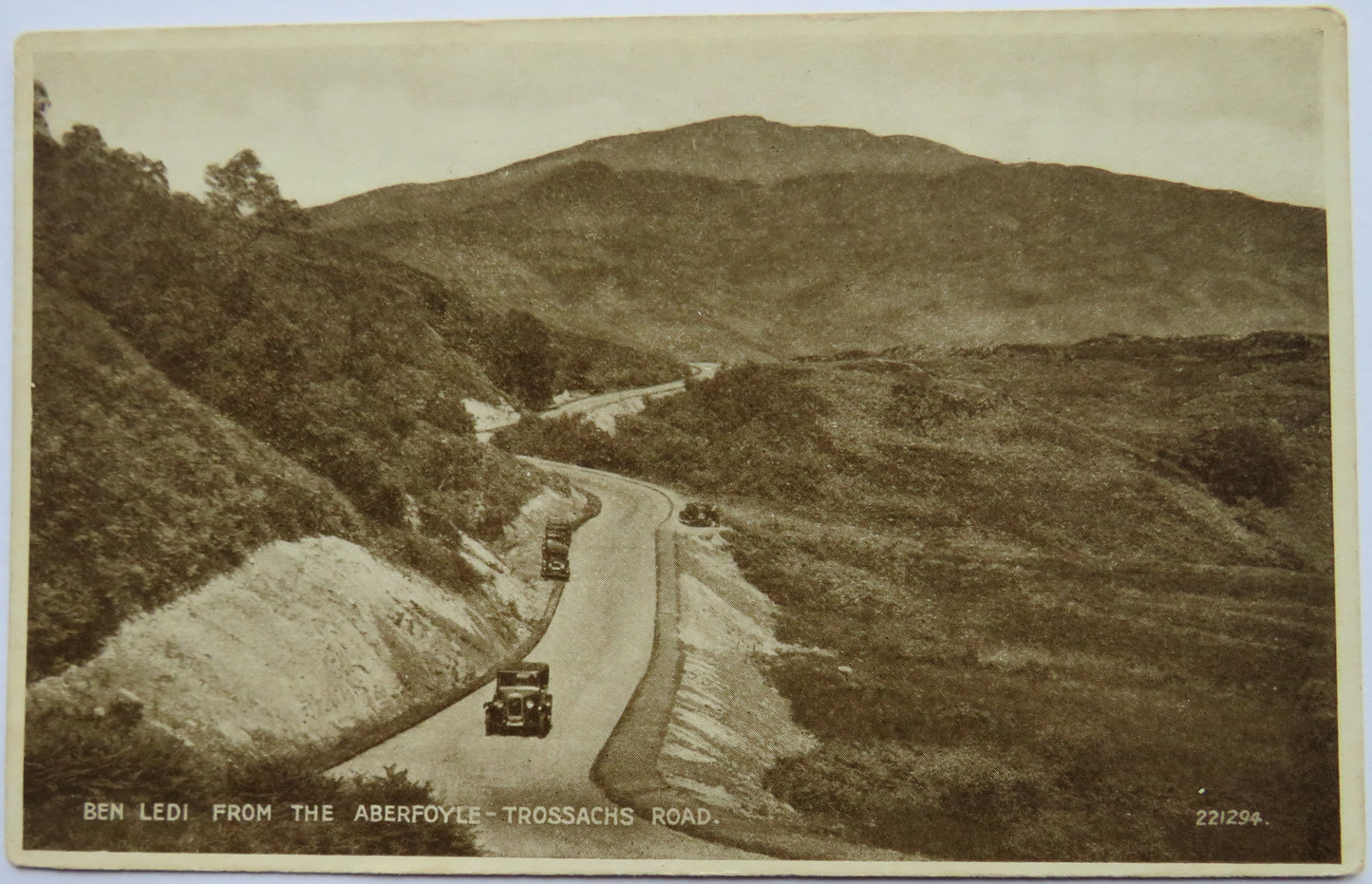 Vintage Postcard of Ben Ledi From The Aberfoyle Trossachs Road