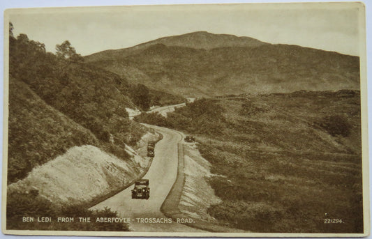 Vintage Postcard of Ben Ledi From The Aberfoyle Trossachs Road