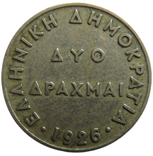 Load image into Gallery viewer, 1926 Greece One Drachma Coin
