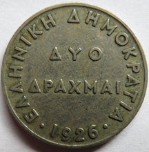 Load image into Gallery viewer, 1926 Greece One Drachma Coin
