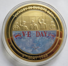 Load image into Gallery viewer, 70th Anniversary of WWII 1945 VE Day Large Commemorative Coin
