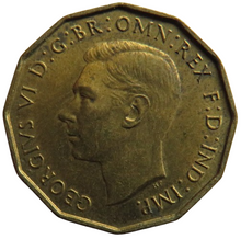 Load image into Gallery viewer, 1937 King George VI Brass Threepence Coin In Higher Grade
