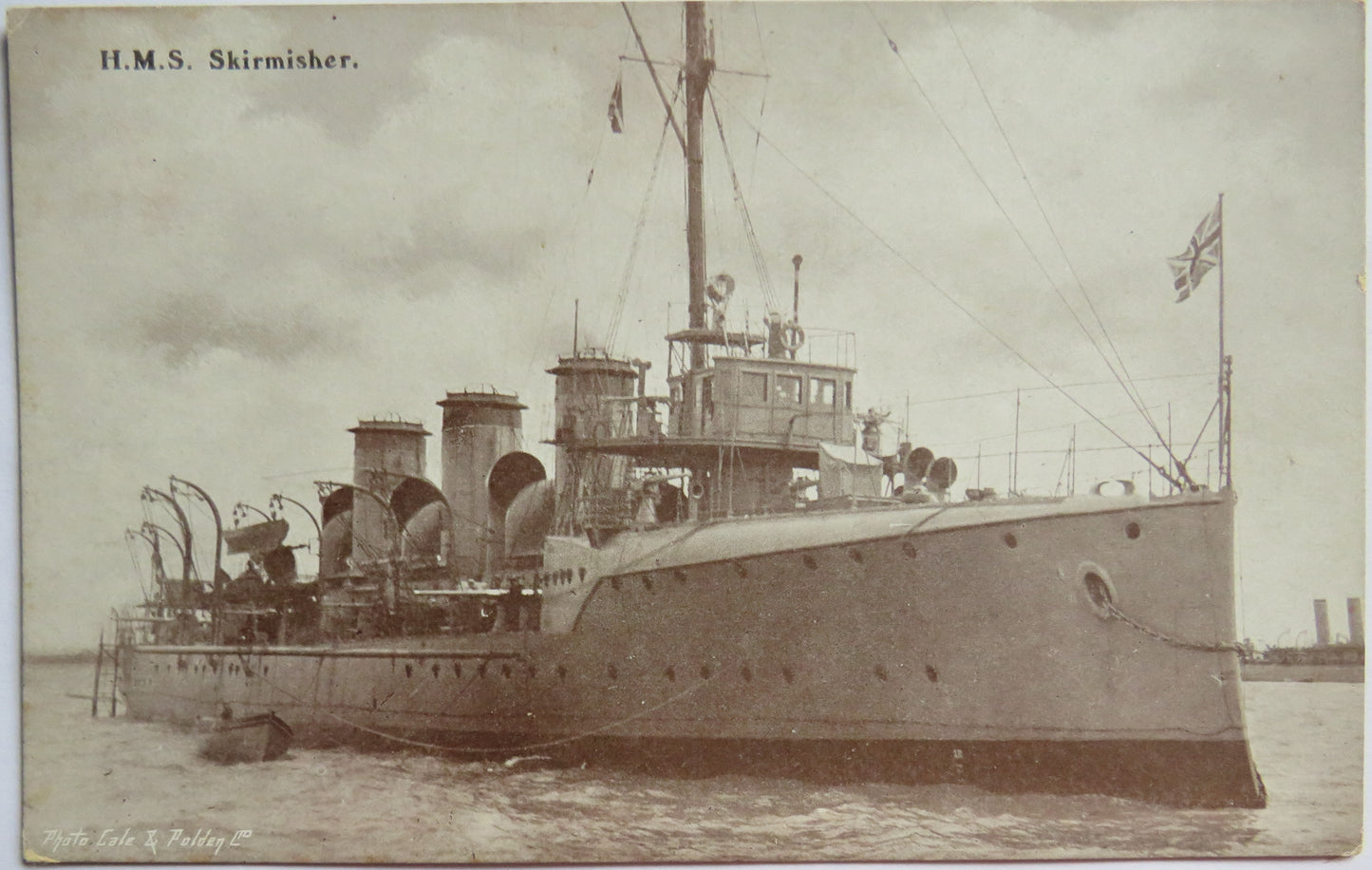 Vintage Warship Postcard of H.M.S / HMS Skirmisher