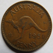 Load image into Gallery viewer, 1951 King George VI Australia One Penny Coin
