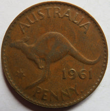 Load image into Gallery viewer, 1961 Queen Elizabeth II Australia One Penny Coin
