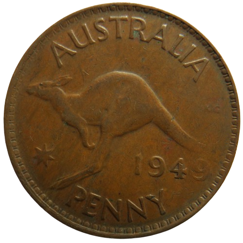 1949 King George VI Australia One Penny Coin