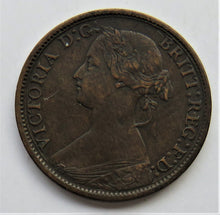 Load image into Gallery viewer, 1866 Queen Victoria Bun Head Farthing Coin Great Britain
