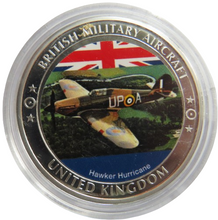 Load image into Gallery viewer, British Military Aircraft Hawker Hurricane Silver Plated Commemorative Coin
