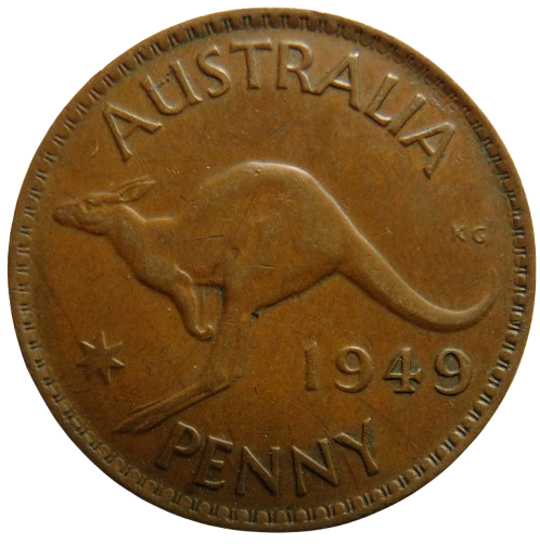 1949 King George VI Australia One Penny Coin