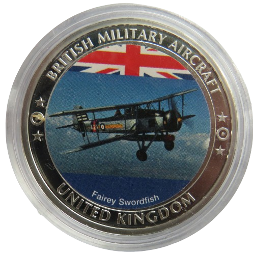 British Military Aircraft Fairey Swordfish Silver Plated Commemorative Coin