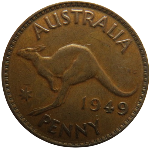 1949 King George VI Australia One Penny Coin