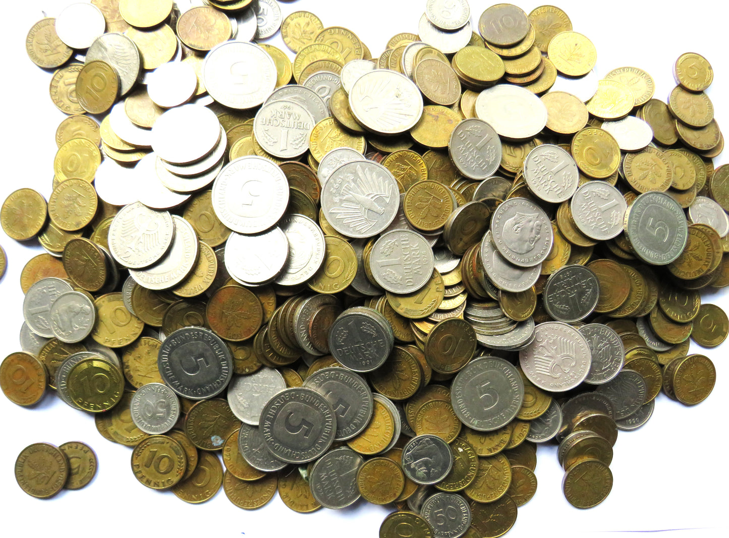A Large Collection of 340 German Deutche Marks Coins
