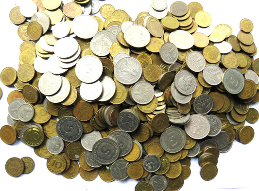 A Large Collection of 340 German Deutche Marks Coins
