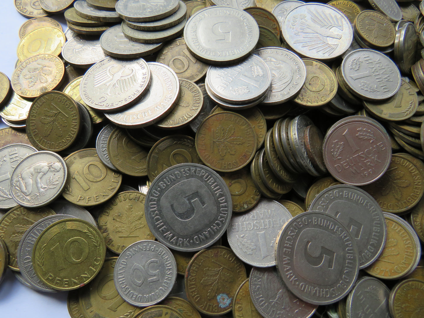 A Large Collection of 340 German Deutche Marks Coins