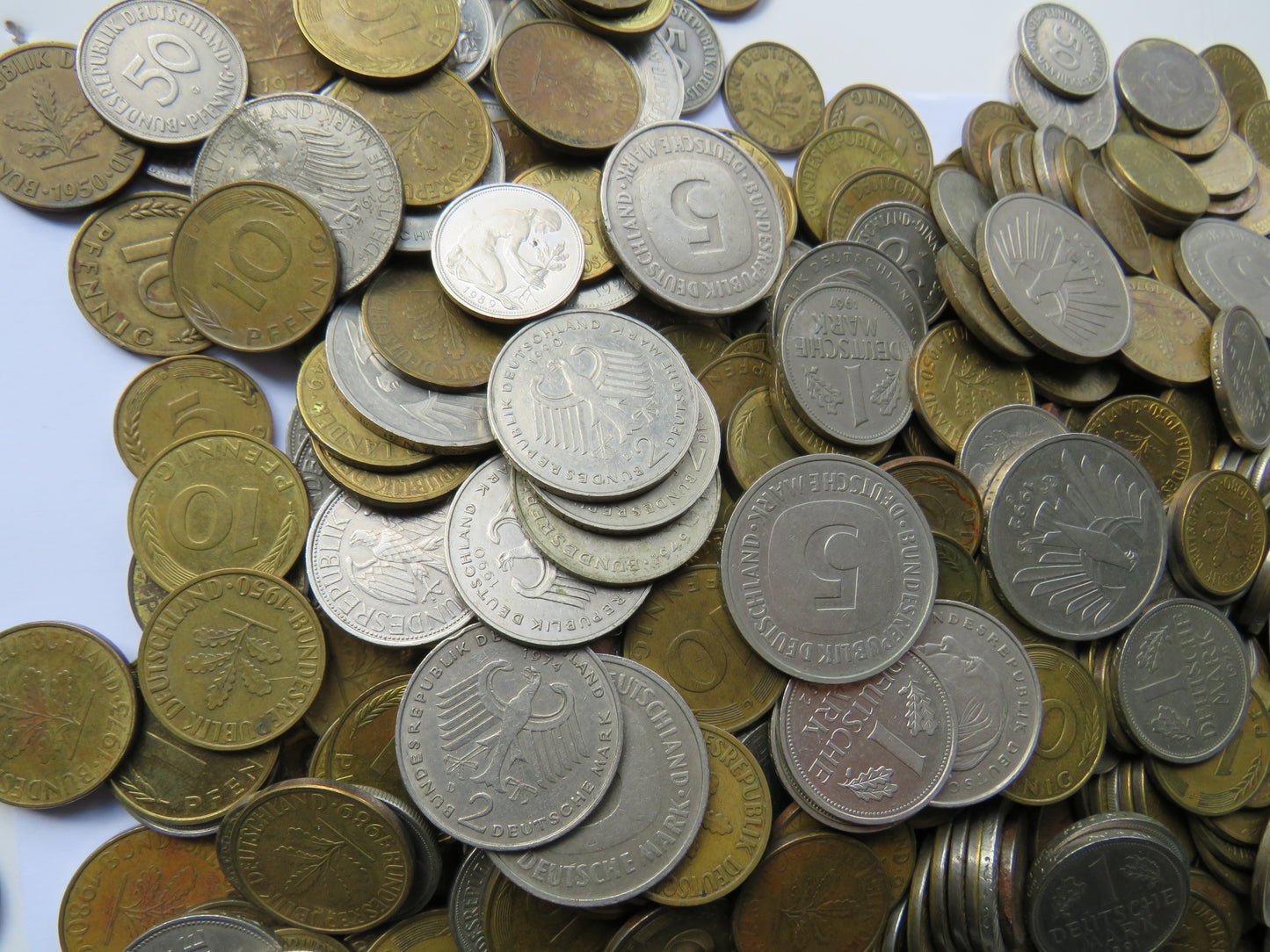 A Large Collection of 340 German Deutche Marks Coins