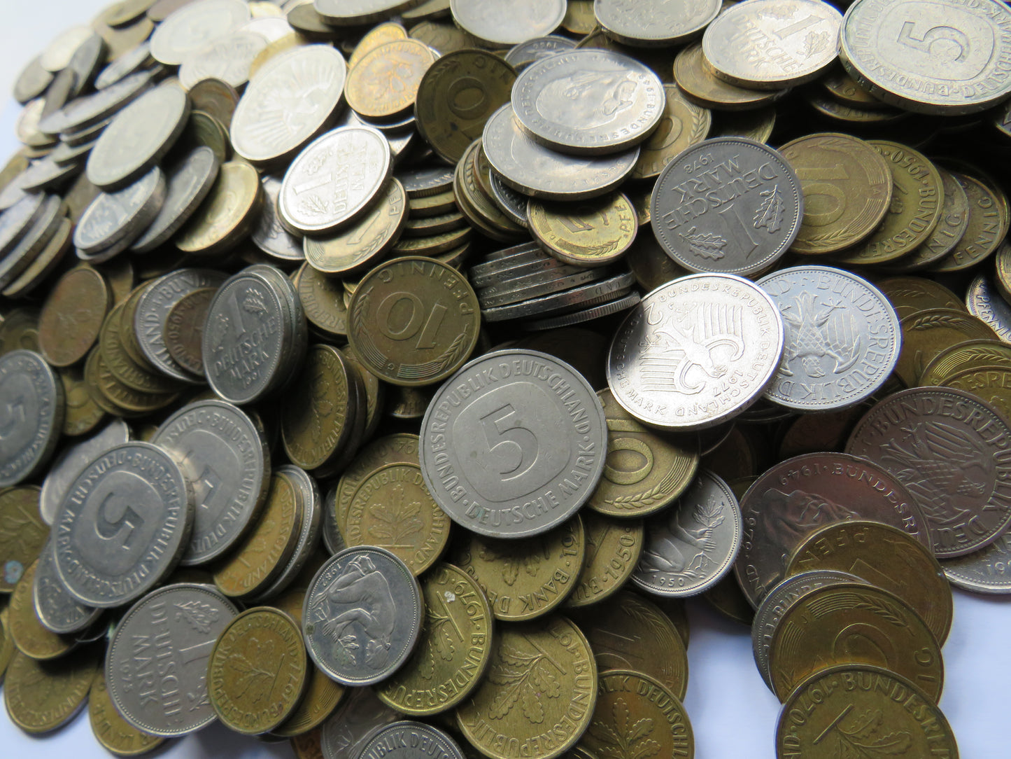 A Large Collection of 340 German Deutche Marks Coins
