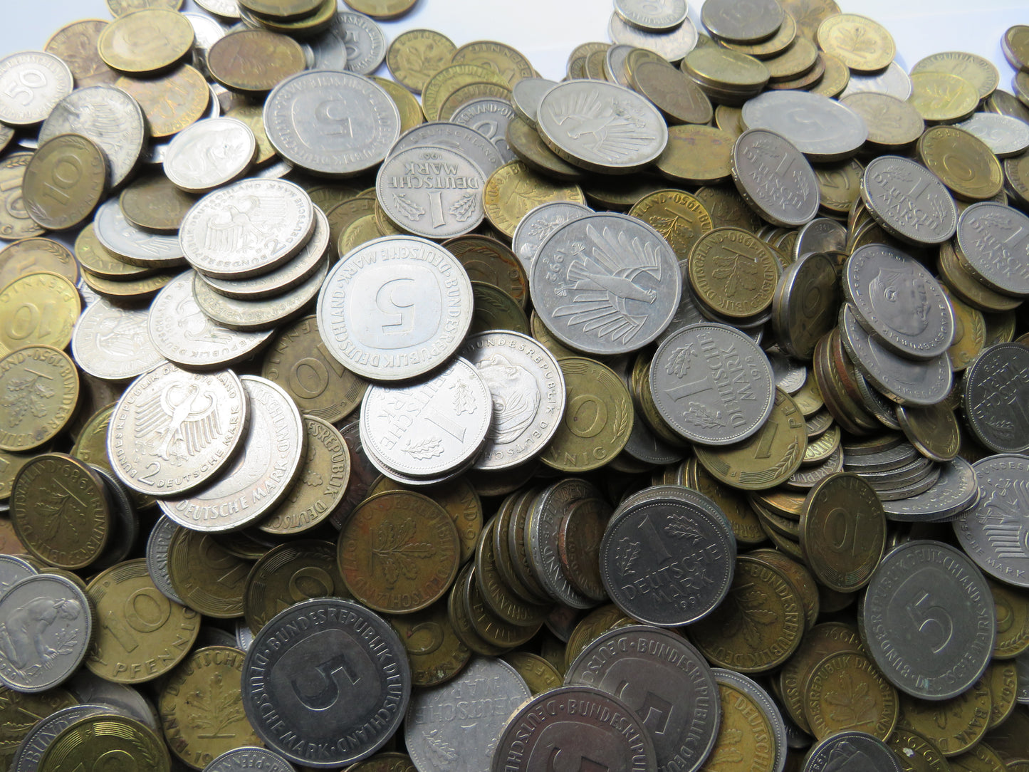 A Large Collection of 340 German Deutche Marks Coins