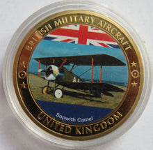 Load image into Gallery viewer, British Military Aircraft Sopwith Camel Gold Plated Commemorative Coin
