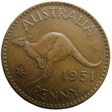 Load image into Gallery viewer, 1951 King George VI Australia One Penny Coin
