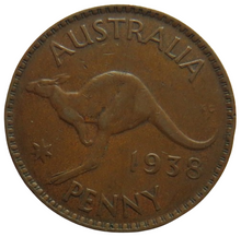 Load image into Gallery viewer, 1938 King George VI Australia One Penny Coin
