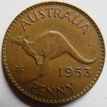 Load image into Gallery viewer, 1953 Queen Elizabeth II Australia One Penny Coin
