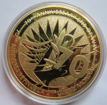 Load image into Gallery viewer, Liberte Egalite Fraternite Large Gold Plated Commemorative Coin End of WWII
