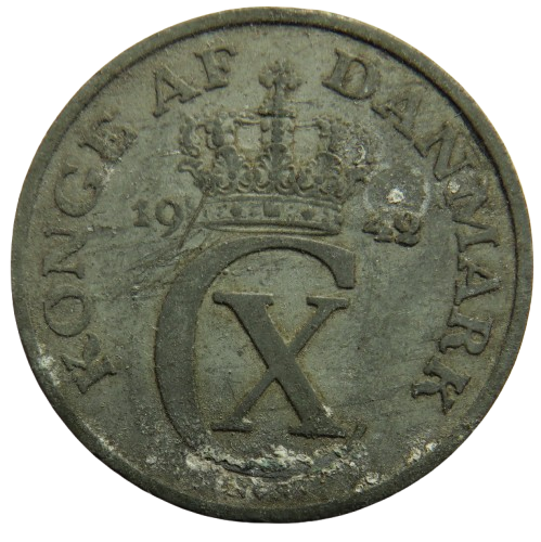 1942 Denmark 5 Ore Coin