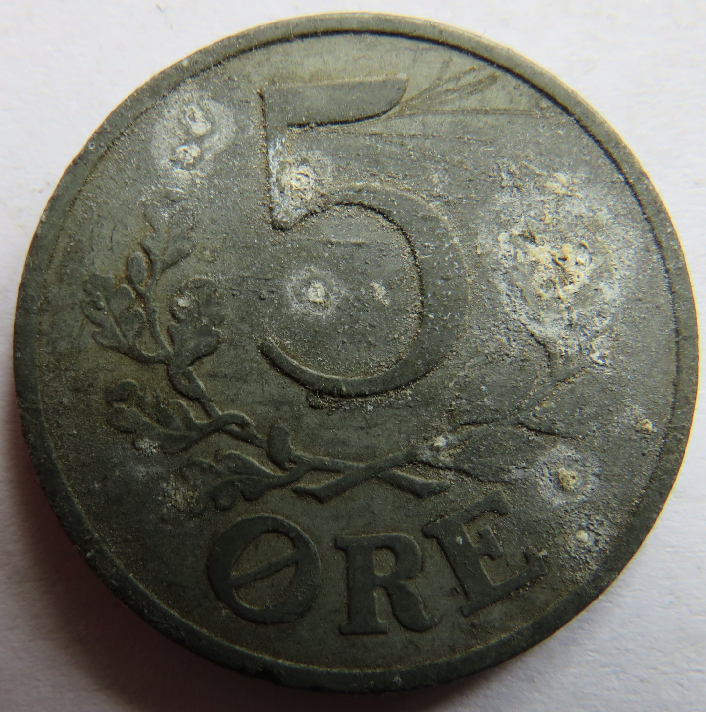 1942 Denmark 5 Ore Coin