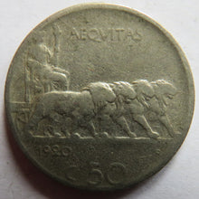 Load image into Gallery viewer, 1920 Italy 50 Centesimi Coin
