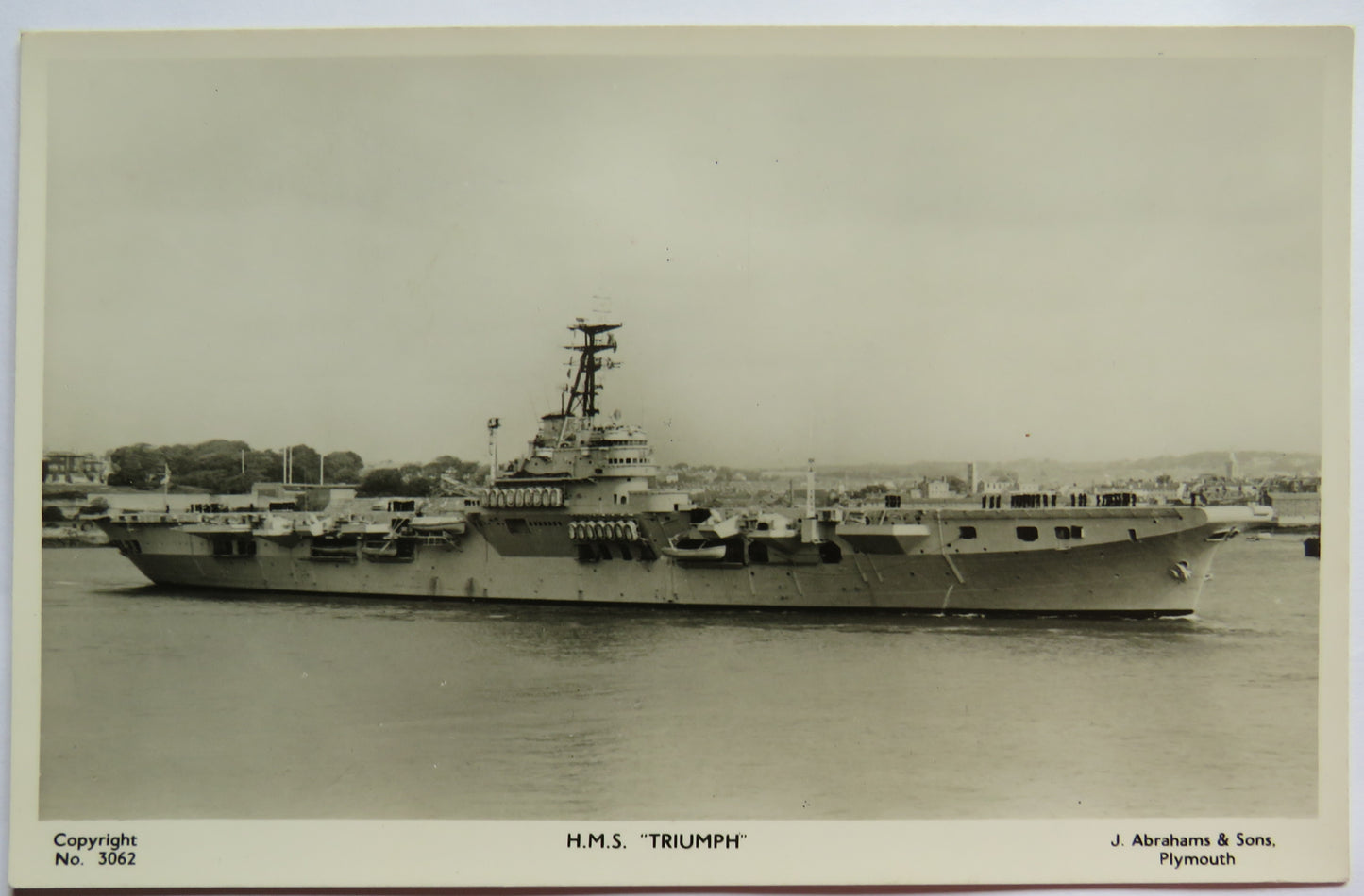 Vintage Warship Postcard of H.M.S. / HMS "Triumph"