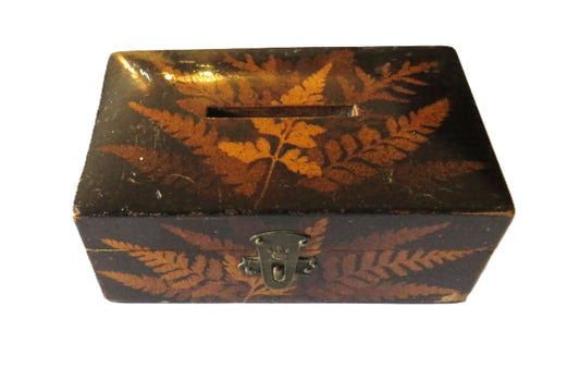 Antique Mauchline Fern Ware Money Box