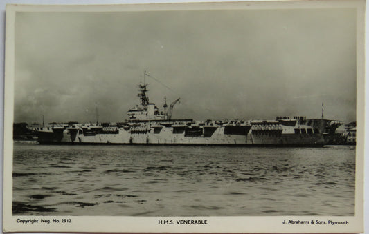 Vintage Warship Postcard of H.M.S. / HMS Venerable