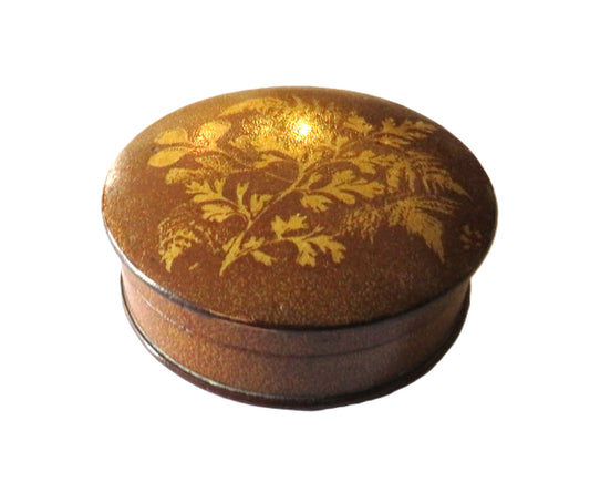 Antique Mauchline Fern Ware Pill / Trinket Box