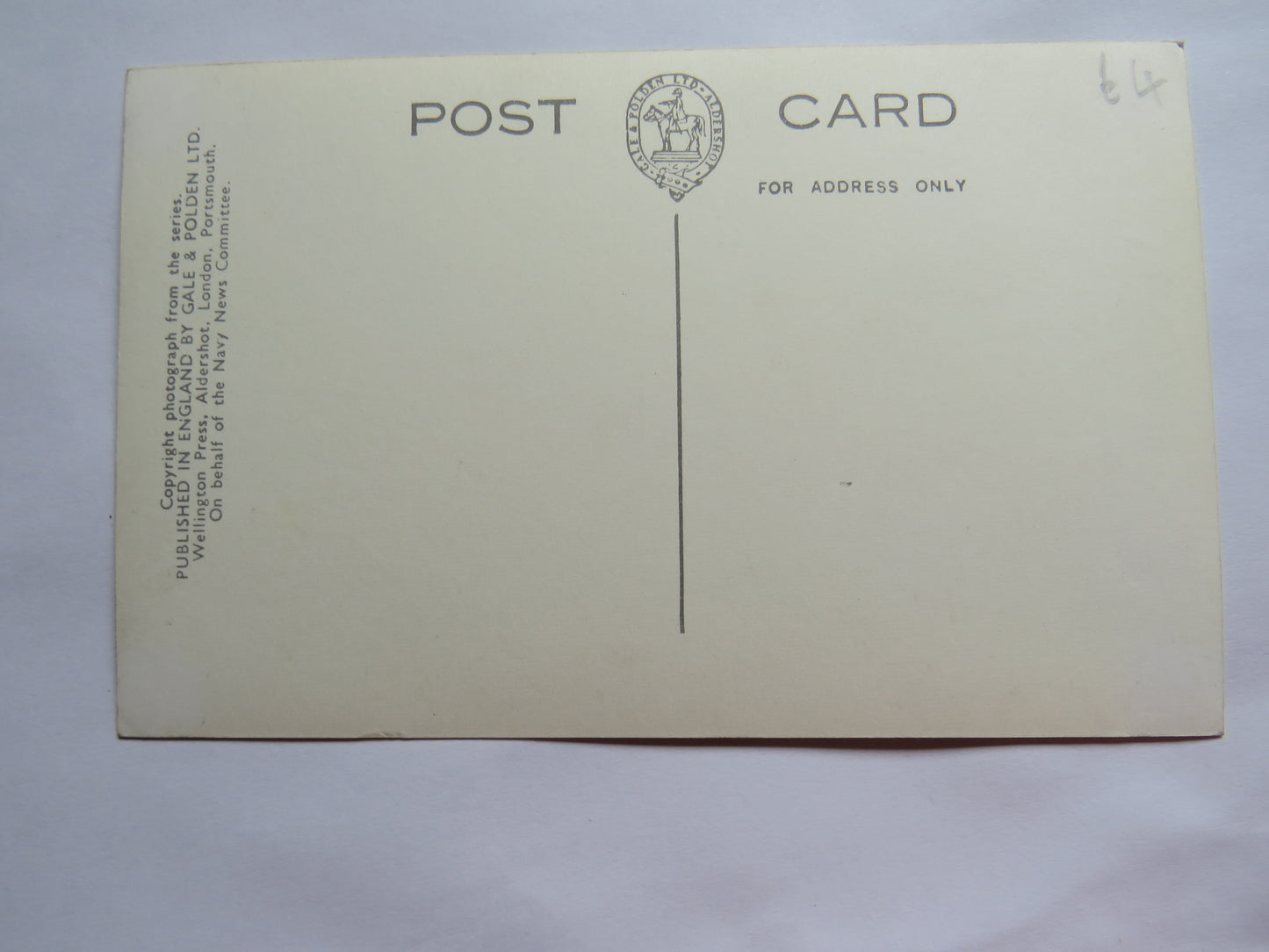 Vintage Warship Postcard of H.M.S. / HMS Hermes