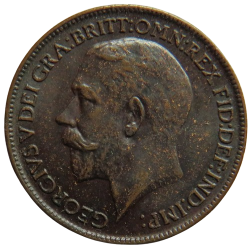 1912 King George V Farthing Coin In High Grade Dark Finish