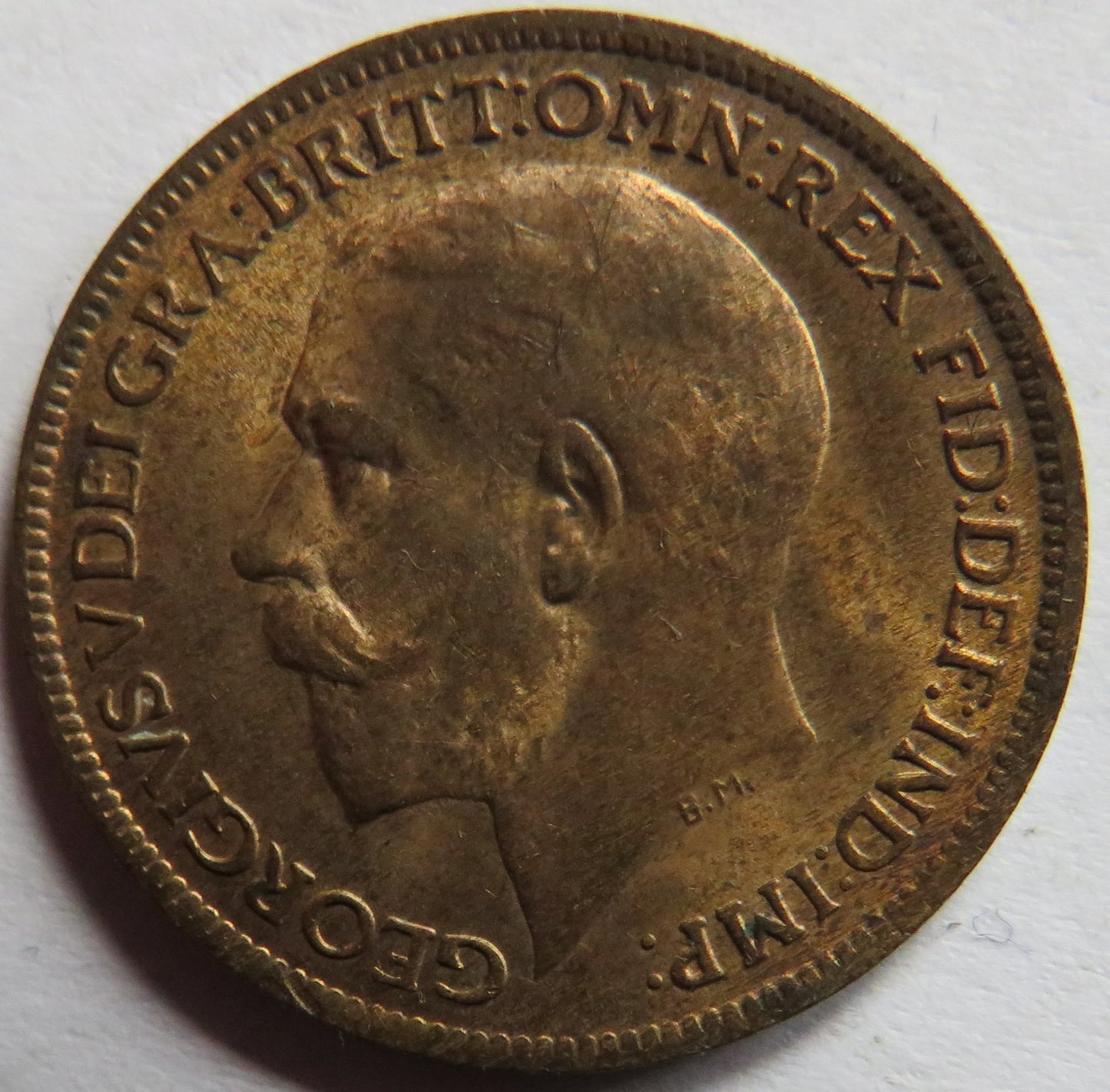 1919 King George V Farthing Coin In High Grade