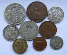 Load image into Gallery viewer, 1945 King George VI 9 Coin Year Set Halfcrown - Farthing Great Britain
