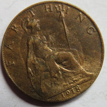 Load image into Gallery viewer, 1918 King George V Farthing Coin In High Grade
