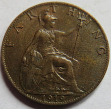 Load image into Gallery viewer, 1919 King George V Farthing Coin In Higher Grade
