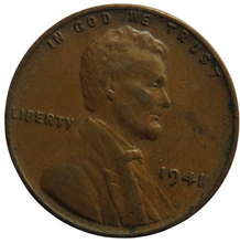 Load image into Gallery viewer, 1941 USA Lincoln One Cent Coin
