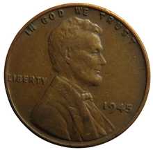 Load image into Gallery viewer, 1945 USA Lincoln One Cent Coin
