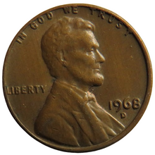 Load image into Gallery viewer, 1968-D USA Lincoln One Cent Coin
