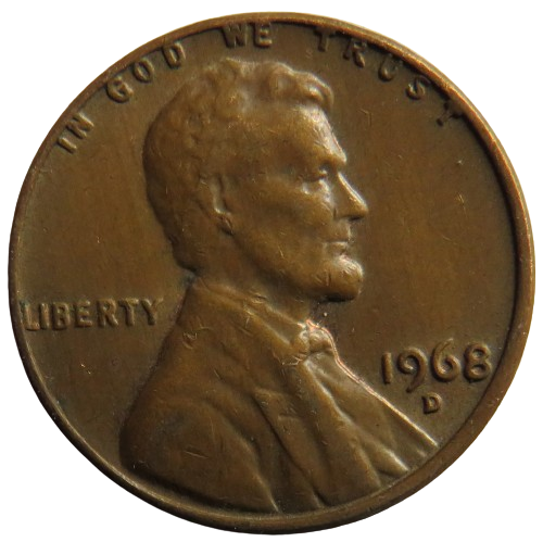 1968-D USA Lincoln One Cent Coin