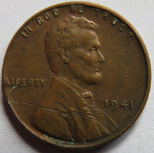 Load image into Gallery viewer, 1941 USA Lincoln One Cent Coin
