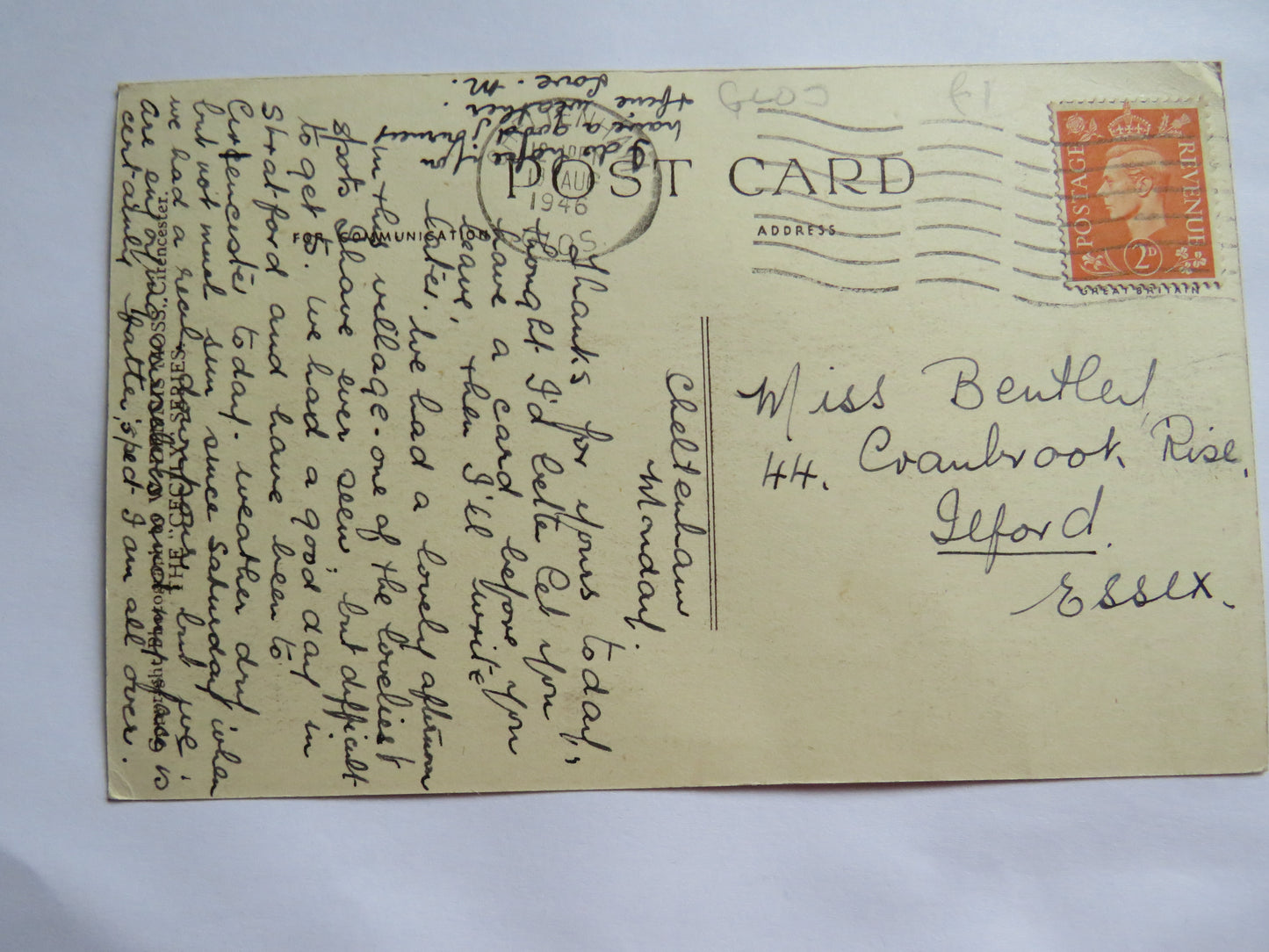 Vintage Postcard of Bibury 1946