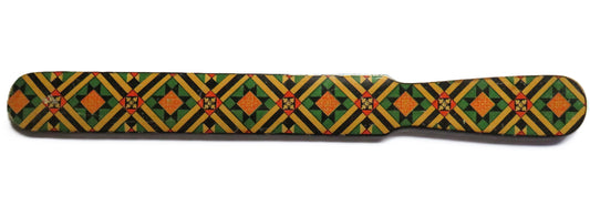 Unusual Mauchline Ware Letter Opener Black Lacquer Ware